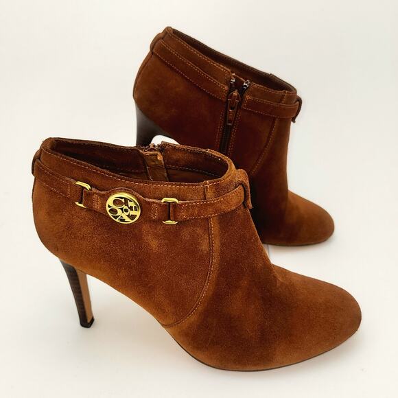 Coach Shoes - Coach Salene Side Zip Suede Ankle Bootie Brown Womens  8.5B A2917 designer